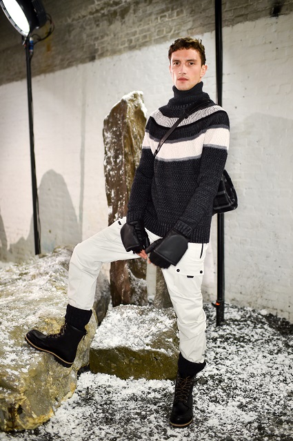 Model showcasing Belstaff 'Heading North' Winter 2016 Menswear Collection