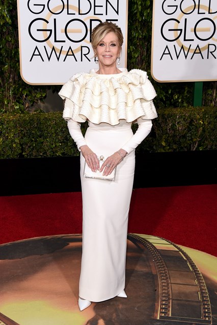 Jane Fonda in Yves Saint Laurent Couture