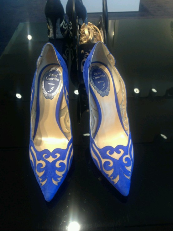 scarpe blu con tacco rene caovilla collezione moda ss 2016 milano fashion week