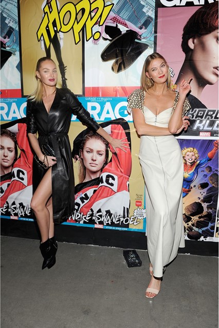 Candice Swanepoel e Karloe Kloss al Marvel and Garage Magazine party, New York