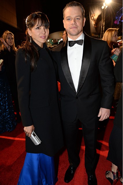 Luciana e Matt Damon ai BAFTAs 2016
