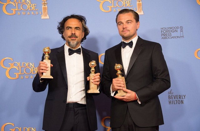 Leonardo Di Caprio e Alejandro Iñárritu ai Golden Globes 2016
